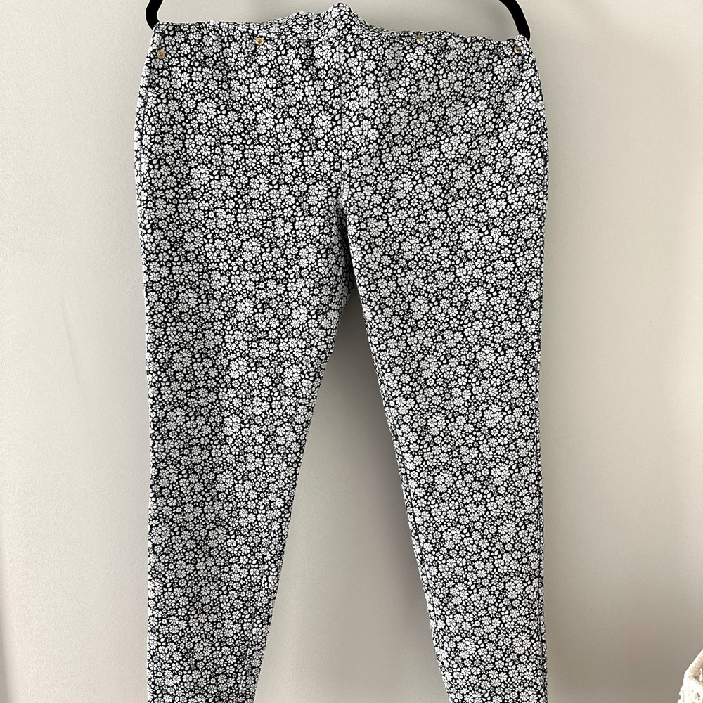 MICHAEL KORS: WOMENS FLORAL COTTON TROUSERS curvy shape